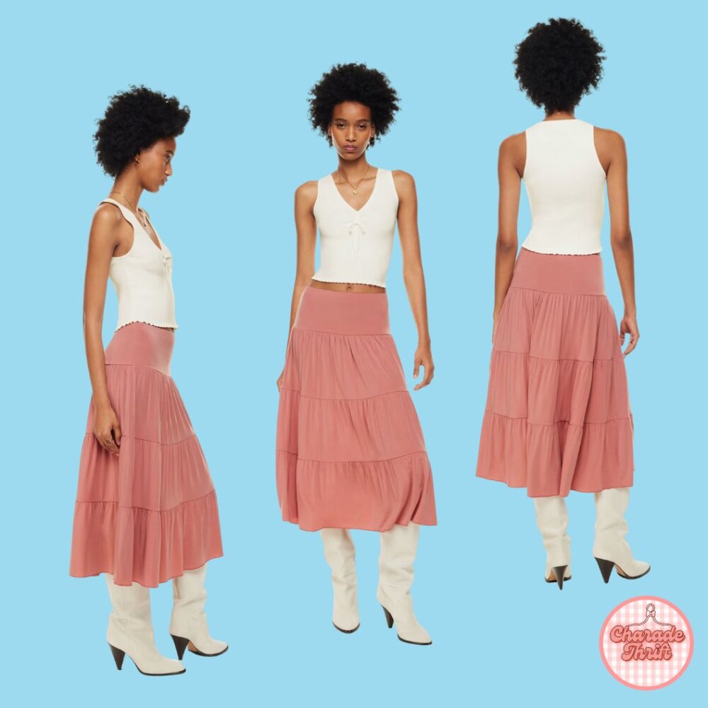 Wilfred x Aritzia "Fantasia" Tiered Midi/Maxi Skirt - Picture 2 of 5
